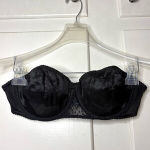Vintage 70s Maidenform Pretty Shapely Black Strapless Bra